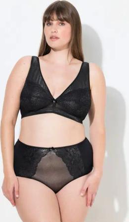 Ulla Popken Slip Maxislip Silber-Schimmer Spitze