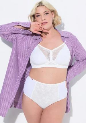 Ulla Popken Slip Maxislip Spitzeneinsatz Mikrofaser