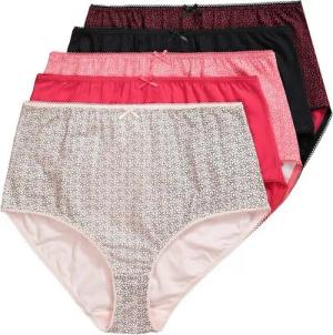 Ulla Popken Slip Maxislips 5er-Pack Blüten/einfarbig High Waist