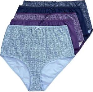 Ulla Popken Slip Maxislips 5er-Pack Blüten/einfarbig High Waist