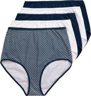 Ulla Popken Slip Maxislips 5er-Pack Muster/einfarbig High Waist