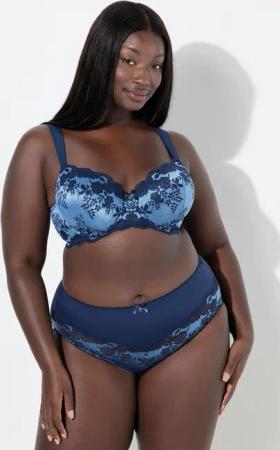 Ulla Popken Slip Midislip Spitzeneinsatz Mikrofaser