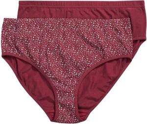 Ulla Popken Slip Midislips 2er-Pack uni/Punkte Biobaumwolle