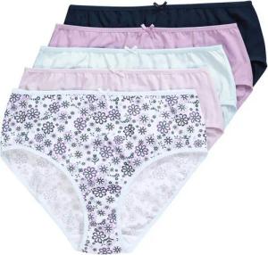 Ulla Popken Slip Midislips 5er-Pack Blümchen/uni höher geschnitten