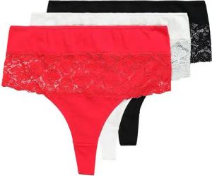 Ulla Popken Slip Strings 3er-Pack Spitzeneinsatz