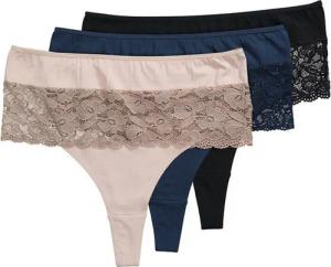 Ulla Popken Slip Strings 3er-Pack Spitzeneinsatz