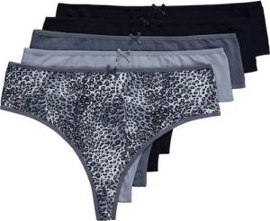 Ulla Popken Slip Strings 5er-Pack Animalmuster/einfarbig