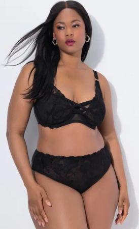 Ulla Popken Slip TruYou Maxislip Blütenspitze Zierbänder