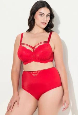 Ulla Popken Slip TRUYOU Maxislip Spitze Zierbänder Mikrofaser