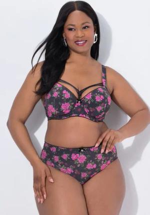 Ulla Popken Slip TruYou Midislip Mesh Rosenmuster