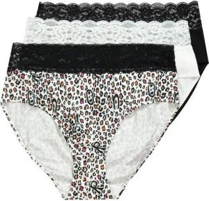 Ulla Popken Slip TRUYOU-Midislips 3er-Pack Spitze uni/Leomuster