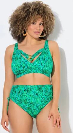 Ulla Popken Soft-BH Bikini Animalmuster Zierbänder Softcups