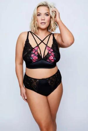 Ulla Popken Soft-BH Bralette Rosenstickerei