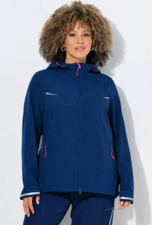 Ulla Popken Softshelljacke Softshell-Funktionsjacke wasserabweisend Kapuze