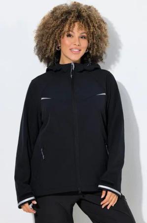 Ulla Popken Softshelljacke Softshell-Funktionsjacke wasserabweisend Kapuze