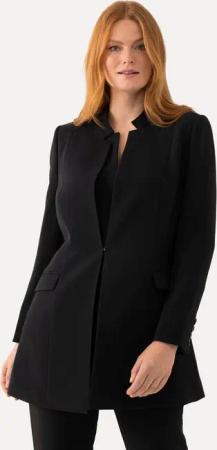 Ulla Popken Sommerjacke Acetat-Blazerjacke Stehkragen Hakenverschluss