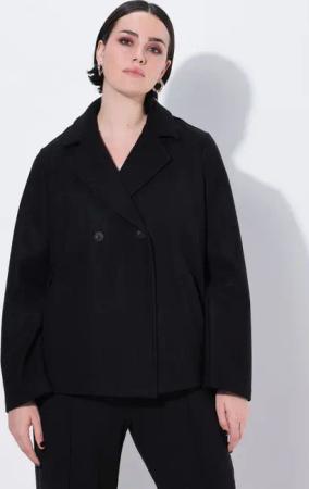 Ulla Popken Sommerjacke Caban-Jacke A-Linie Reverskragen zweireihig