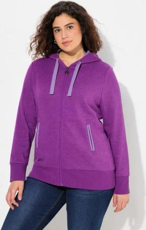 Ulla Popken Sommerjacke Hoodiejacke Waffelpikee Kapuze Langarm