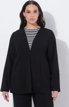 Ulla Popken Sommerjacke Jacke Schalkragen offene Form Langarm