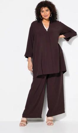 Ulla Popken Sommerjacke Jacke V-Ausschnitt Druckknopf 7/8-Arm