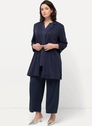 Ulla Popken Sommerjacke Jersey-Blazer Reverskragen 3/4-Arm Modalmix