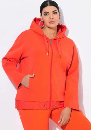 Ulla Popken Sommerjacke Kapuzenjacke Bindeband doppelter Saum