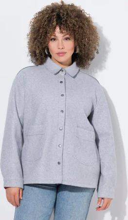 Ulla Popken Sommerjacke Shaket Oversized Hemdkragen Langarm