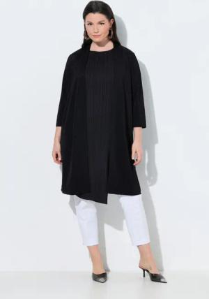 Ulla Popken Sommerjacke Slinky-Longjacke Schalkragen 3/4-Arm