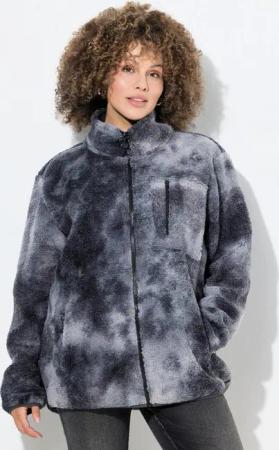 Ulla Popken Sommerjacke Teddyjacke Stehkragen elastische Kanten