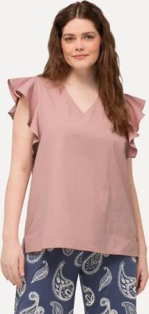 Ulla Popken Spitzenbluse Blusentop V-Ausschnitt Rückenausschnitt ärmellos