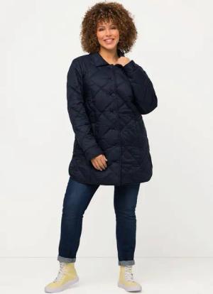 Ulla Popken Steppjacke Steppjacke dekoratives Futter Hemdkragen