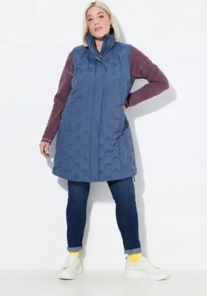 Ulla Popken Steppweste HYPRAR Laserstepp-Weste A-Linie Stehkragen