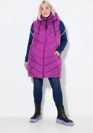 Ulla Popken Steppweste HYPRAR Long-Steppweste Kapuze