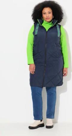 Ulla Popken Steppweste Steppweste Stehkragen Kapuze abnehmbar