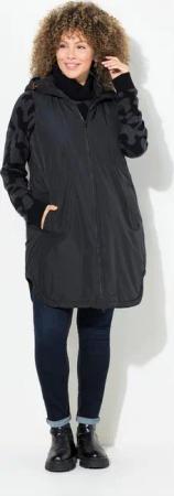 Ulla Popken Steppweste Weste wasserabweisend Kapuze 2-Wege-Zipper