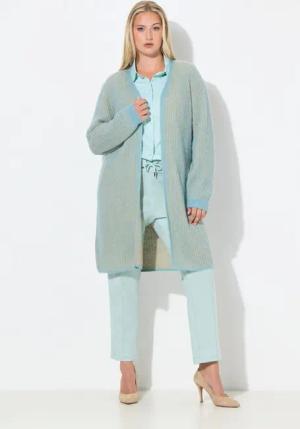 Ulla Popken Strickjacke Long-Strickjacke Doubleface-Rippstrick