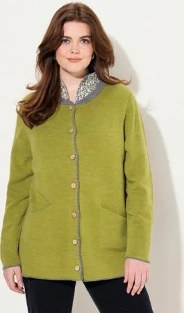 Ulla Popken Strickjacke Long-Strickjacke Hirsch-Stickerei A-Linie