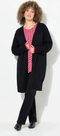 Ulla Popken Strickjacke Strickjacke Lebkuchenmann offene Jacke