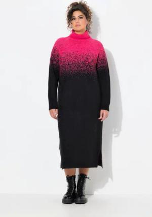 Ulla Popken Strickkleid Strick-Midikleid Farbverlauf Stehkragen Langarm