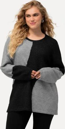 Ulla Popken Strickpullover Pullover Colorblocking Rundhals Langarm
