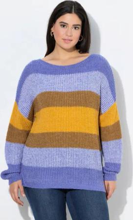 Ulla Popken Strickpullover Pullover Farbverlauf Oversized Rundhals Langarm