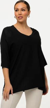 Ulla Popken Strickpullover Pullover Oversized V-Ausschnitt Halbarm