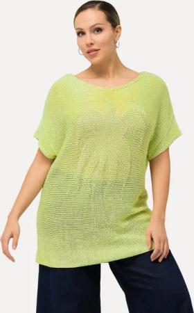 Ulla Popken Strickpullover Pullover Palmen oversized U-Boot-Ausschnitt