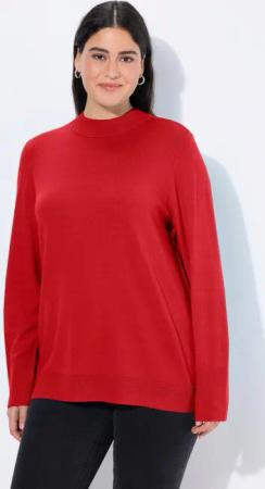 Ulla Popken Strickpullover Pullover Stehkragen Langarm Rippbündchen