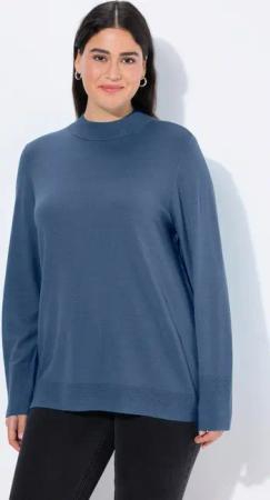 Ulla Popken Strickpullover Pullover Stehkragen Langarm Rippbündchen