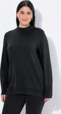 Ulla Popken Strickpullover Pullover Stehkragen Langarm Rippbündchen