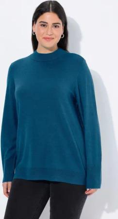 Ulla Popken Strickpullover Pullover Stehkragen Langarm Rippbündchen