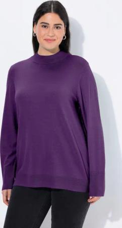 Ulla Popken Strickpullover Pullover Stehkragen Langarm Rippbündchen