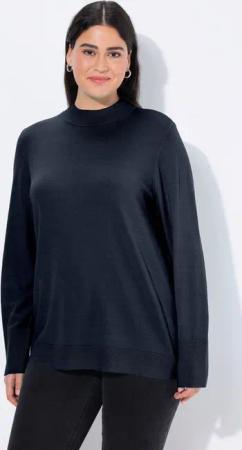 Ulla Popken Strickpullover Pullover Stehkragen Langarm Rippbündchen