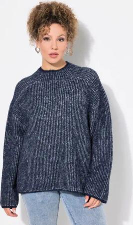 Ulla Popken Strickpullover Pullover Streifen Stehkragen Langarm